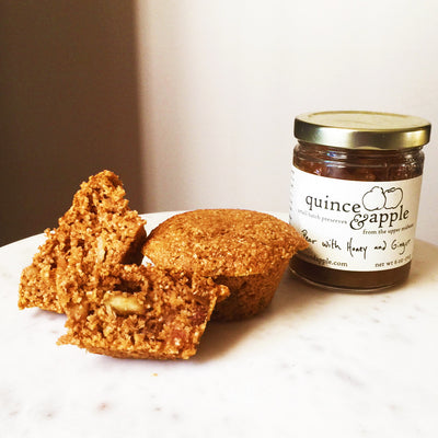 Pear with Honey and Ginger Bran Muffins