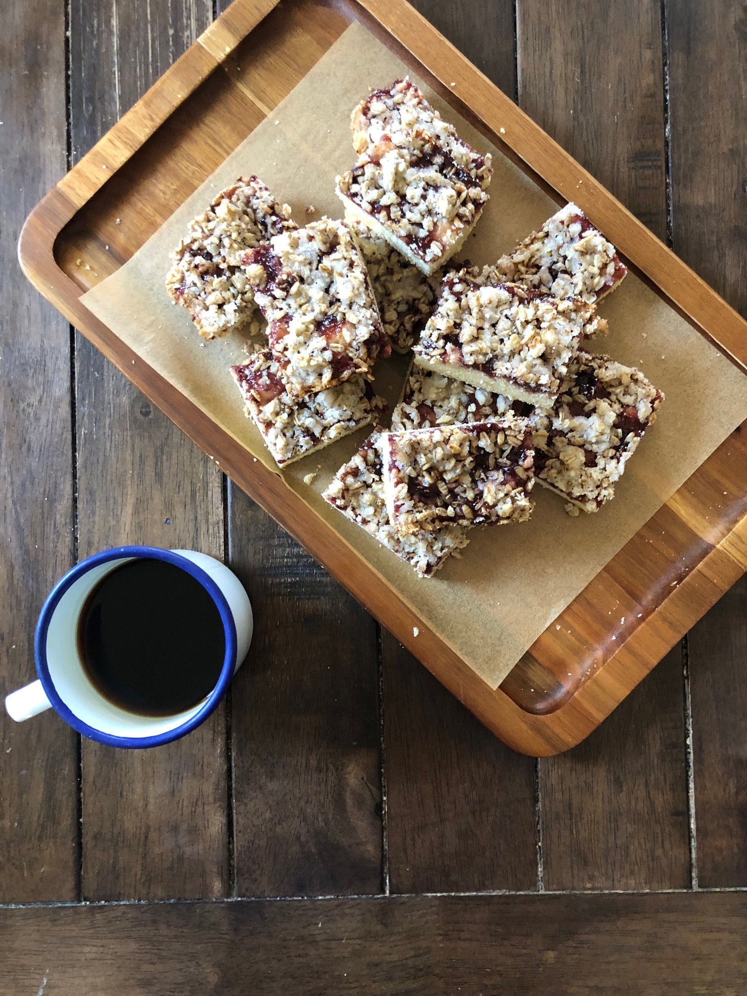 Raspberry Rose Jam Squares with Oatmeal