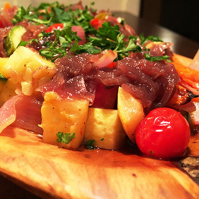 Roasted Vegetable Salad with Shallot Confit Dressing