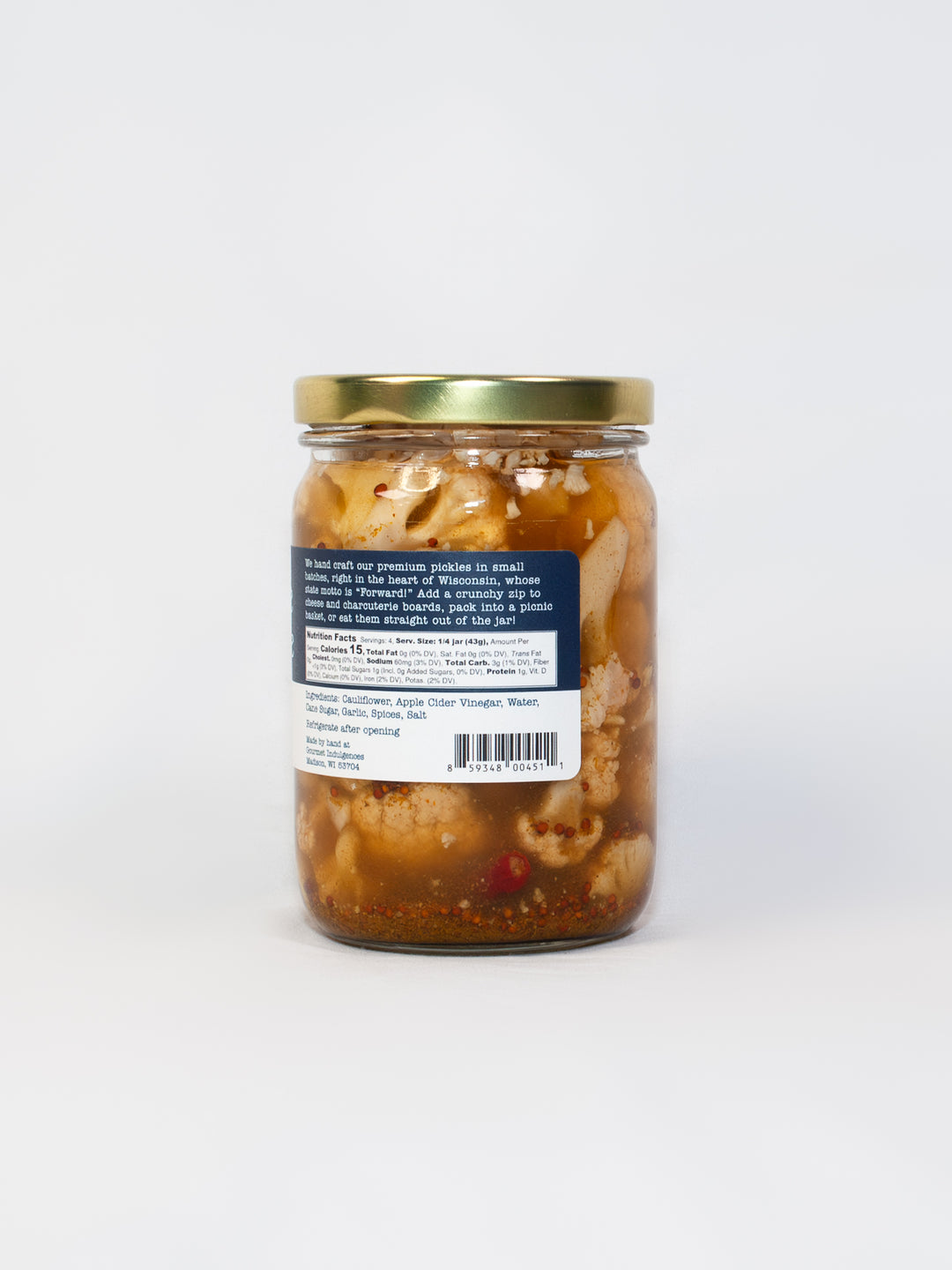 Forward Provisions-Pickled Curry Cauliflower-12 oz jars-12 per case
