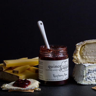 Pair our Raspberry Rose raspberry jam with soft creamy cheeses, nutty Gruyere or sweet blues.